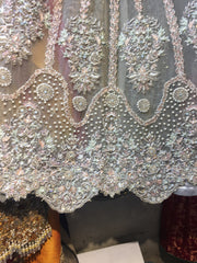 Heavy Wedding Dress In Beutiful Pinkish Gray Color Model# W 1753
