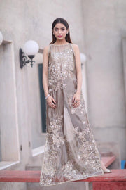 Beutifull bridal maxi in light gray gold color Model# W 1178