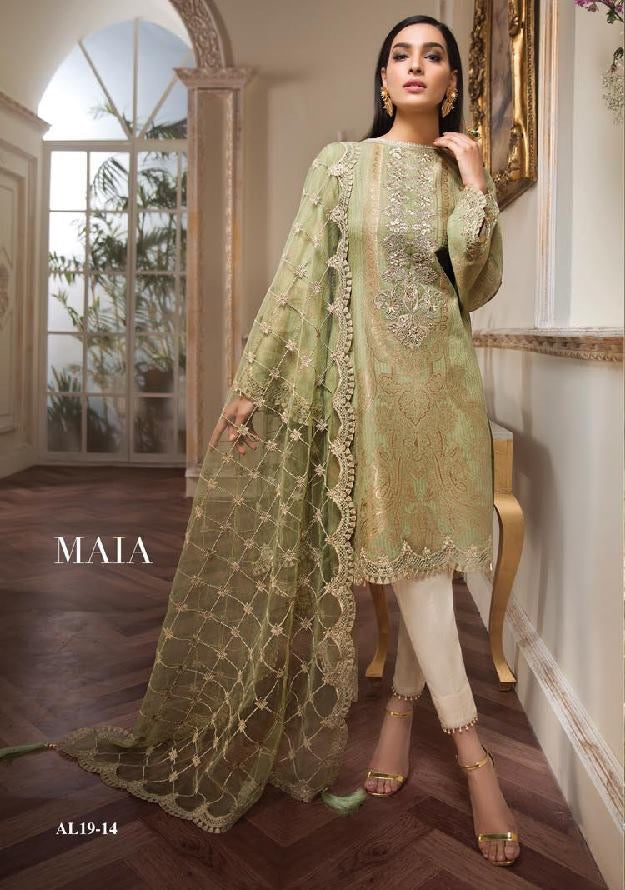 Stylish Mint Green Dress By Anaya. Work Embellished With Pure Threads Embroidery Caut Work Patches And Sequance.