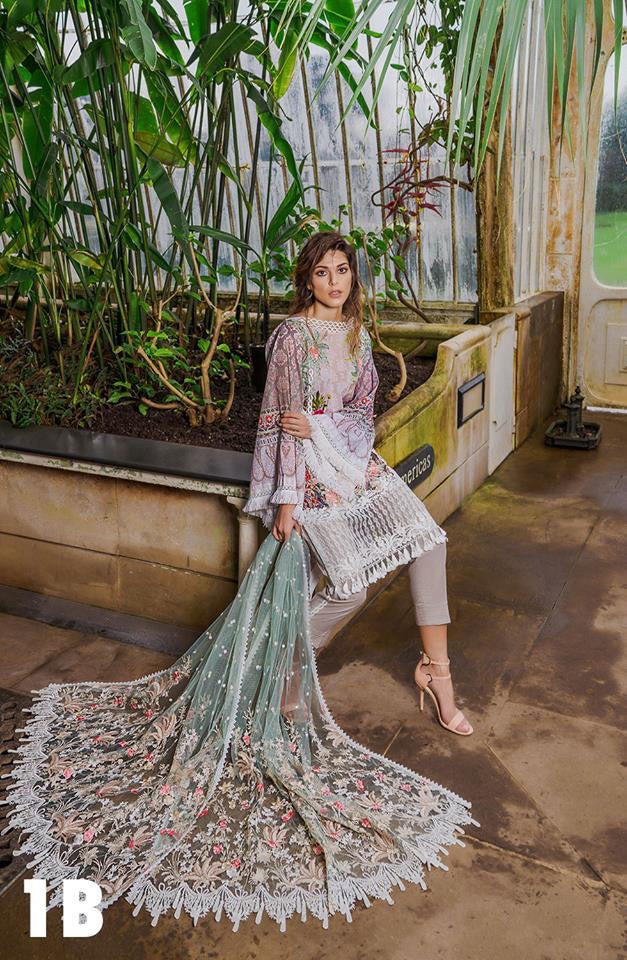 Formal Lawn Outfit By Sobia Nazir in Beutifull Laylac Color.Work Embellished With Three D Print,Sequance,Dhaga Embroidery & Patches Work.