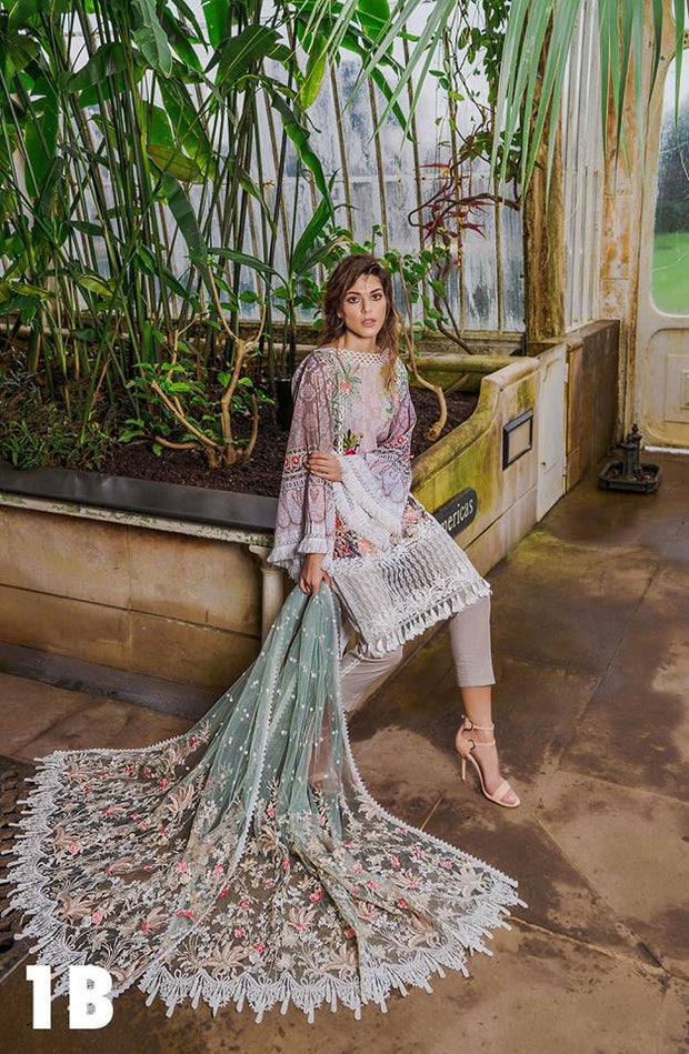 Formal Lawn Outfit By Sobia Nazir in Beutifull Laylac Color.Work Embellished With Three D Print,Sequance,Dhaga Embroidery & Patches Work.