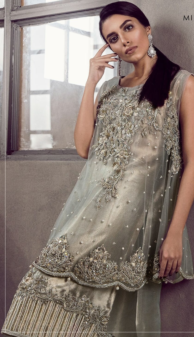 Beutifull dress in silver gray color Model#P 906
