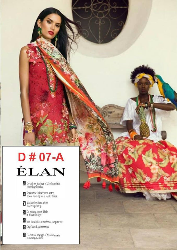 Beutifull lawn dress by elan in red color Model#L 1187