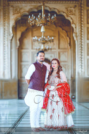Beutifull bridal Maxi in off white and red color Model# 1179