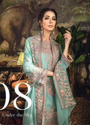 Pakistani Designer Dress In Beautiful Turquoise Color.Work Embellished With Tilla Threads Embroidery And Patches Work.
