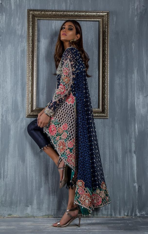 Beutifull bridal dress in blues black color Model # B 919