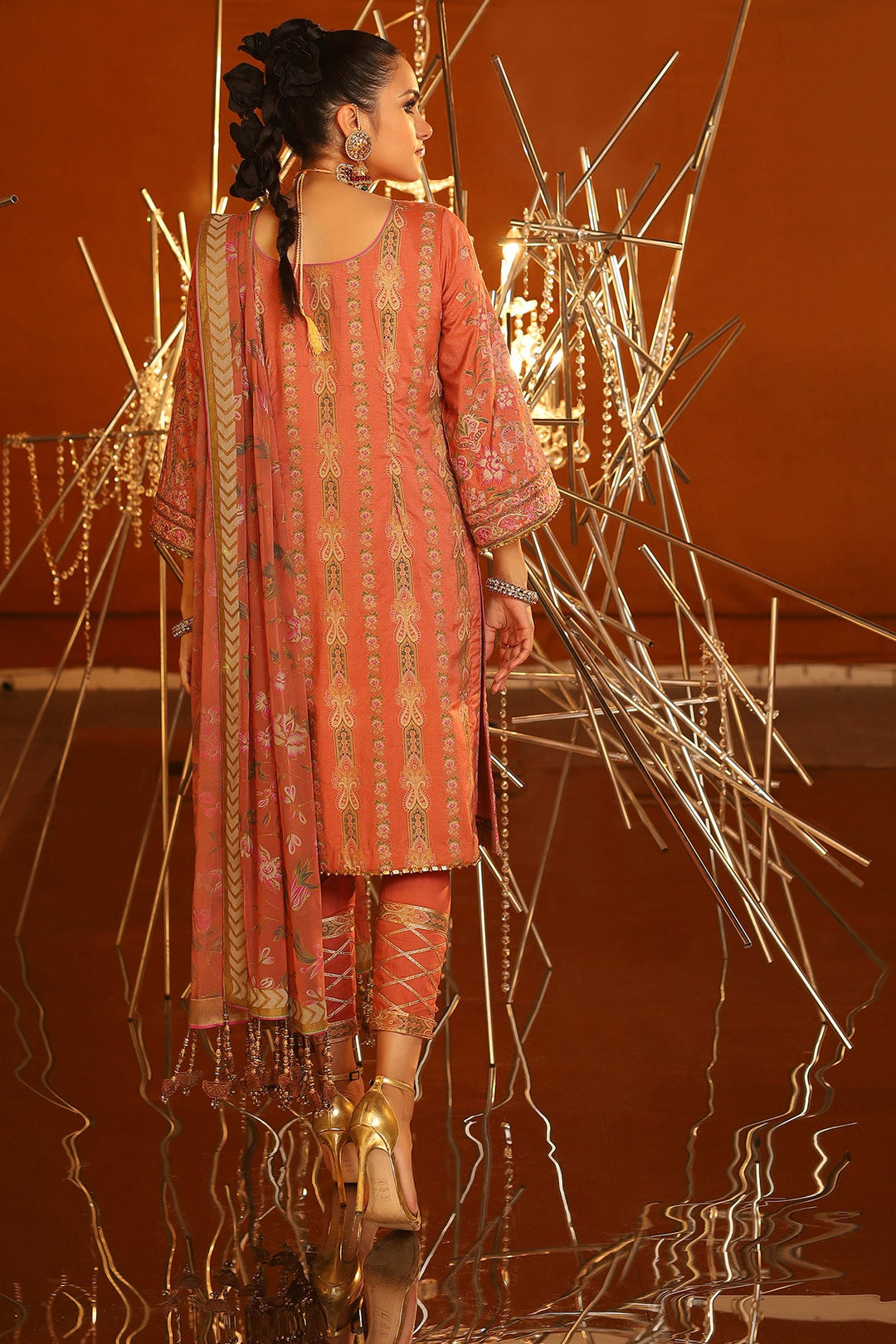 Alkaram Eid Lawn Dress  Backside View