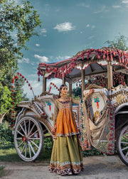 Angrakha Lehenga Bridal Mehndi Dress Pakistani Online