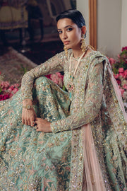 Aqua Bridal Lehenga Gown for Indian Bridal wear