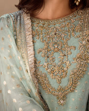 Aqua Color Kameez Sharara Pakistani