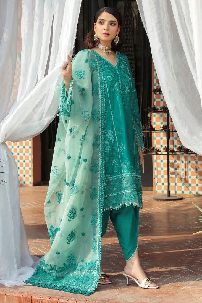 Aqua Green Salwar Kameez Dupatta for Pakistani Eid Dress