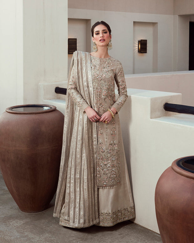 Ash Grey Kameez Salwar for Pakistani Wedding Dresses