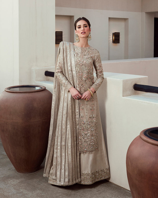 ash grey color dress Ash Grey Fully Embellished Dress
