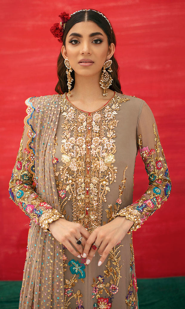 Ash Grey Long Kameez Capri for Pakistani Wedding Dresses 2023