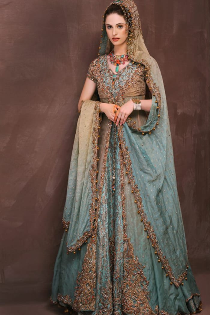Asian Bridal Frock for Wedding with Embroidery