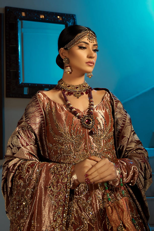 Asian Bridal Lehnga Wear in Red Color Close Up