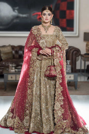 Asian Golden Bridal Lehenga for Wedding