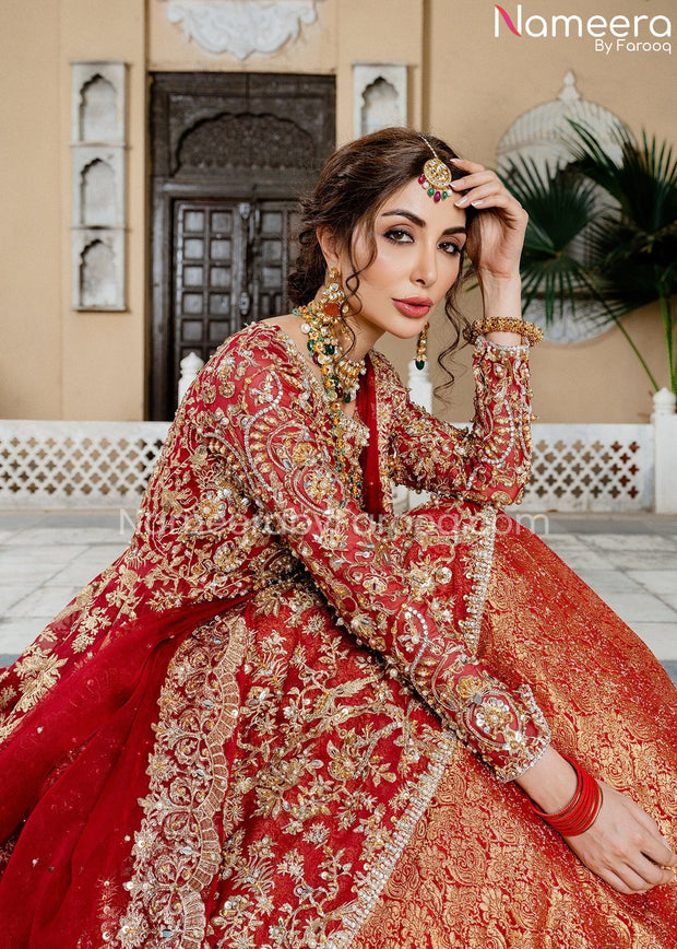 red asian bridal dresses South Asian bridal dress; red wedding dress