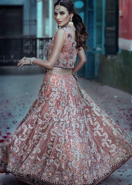 Asian Wedding Lehnga Choli for Bride Backside Look