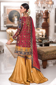 Asian Wedding Party Gharara in Red Color Backside