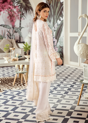 Latest Asian embroidered chiffon outfit in elegant white color