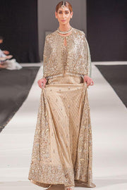 Beautiful Asian embroidered dress in lavish gold color 