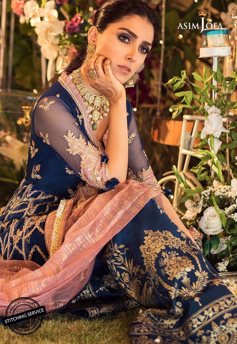 Asim Jofa Chiffon Suit for Eid Close Up