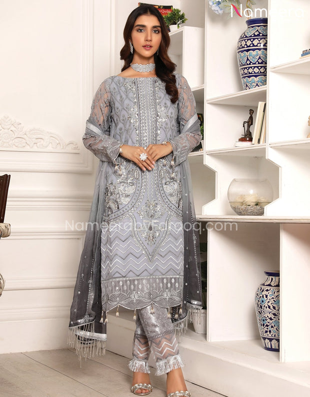 Asim Jofa Embroidered Chiffon Dress