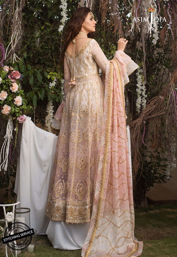 Asim Jofa Wedding Party Wear in Pink Color Backside Look
