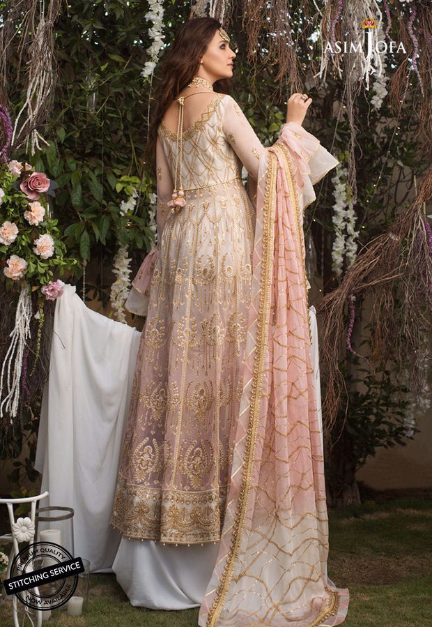Asim Jofa Wedding Party Wear in Pink Color Nameera by Farooq