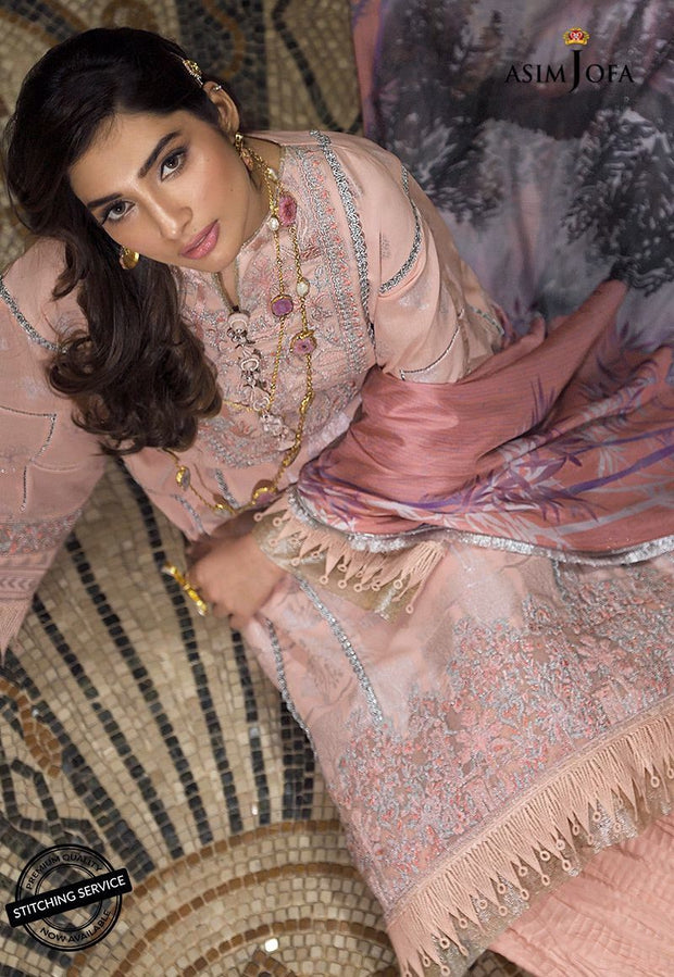 Asim Jofa Eid Dress in Pink Color Close Up