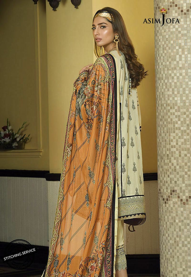 Asim Jofa Eid Wear in Ivory Color Backside