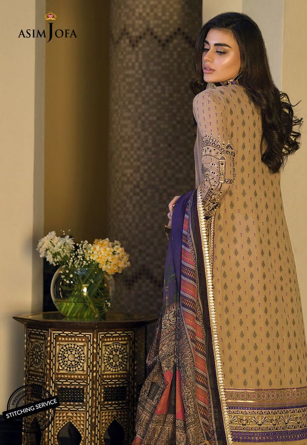 Asim Jofa Latest Lawn Dress Backside