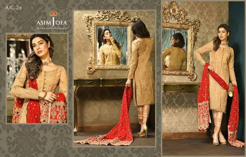 Asim Jofa Designer Dress Chiffon Tilla, Dari Work & Cutwork Designer Dress 