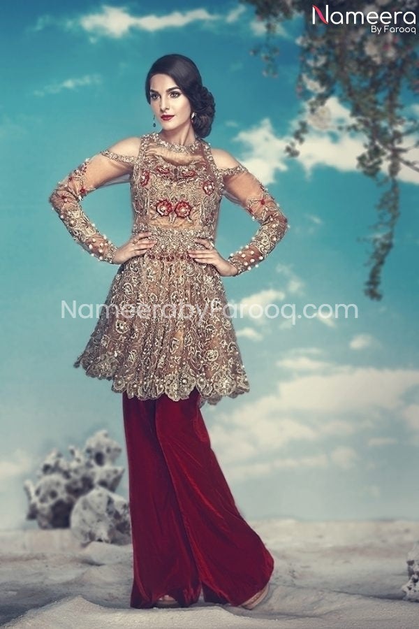 Astonishing Short Frock Pakistani Wedding Attire 
