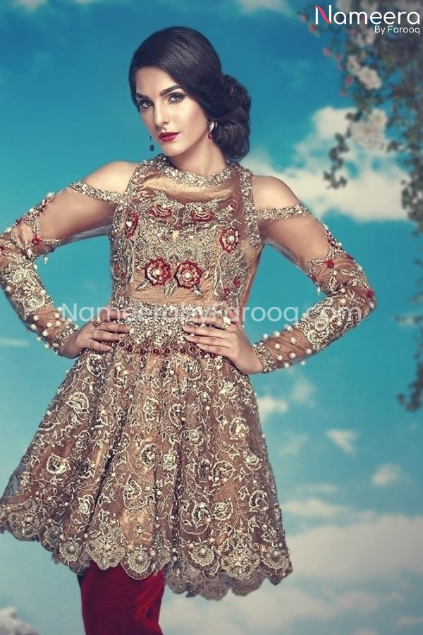 Astonishing Short Frock Pakistani Wedding Attire 2021 – Nameera by