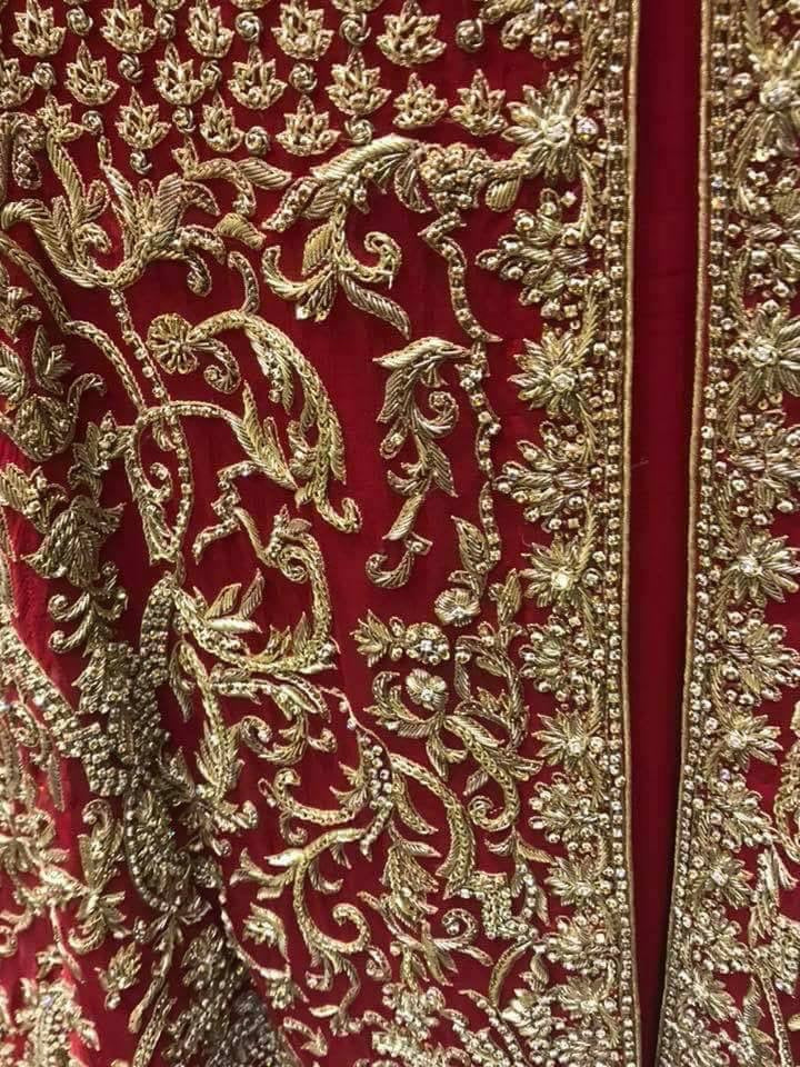 Beautiful bridal lahnga maxi in deep red color 