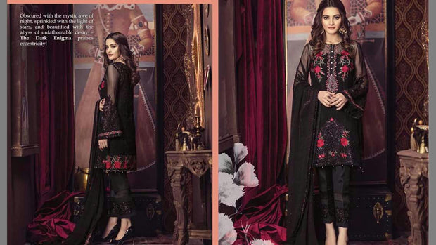 Beutifull chiffon dress by Imrozia in black color Model # C 1203