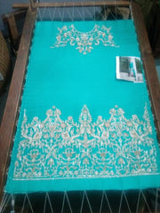 Stylish Wedding Dress In Turquoise Color.Work Embellished With Dabka Nagh Zari Crystal and Stone  Work.