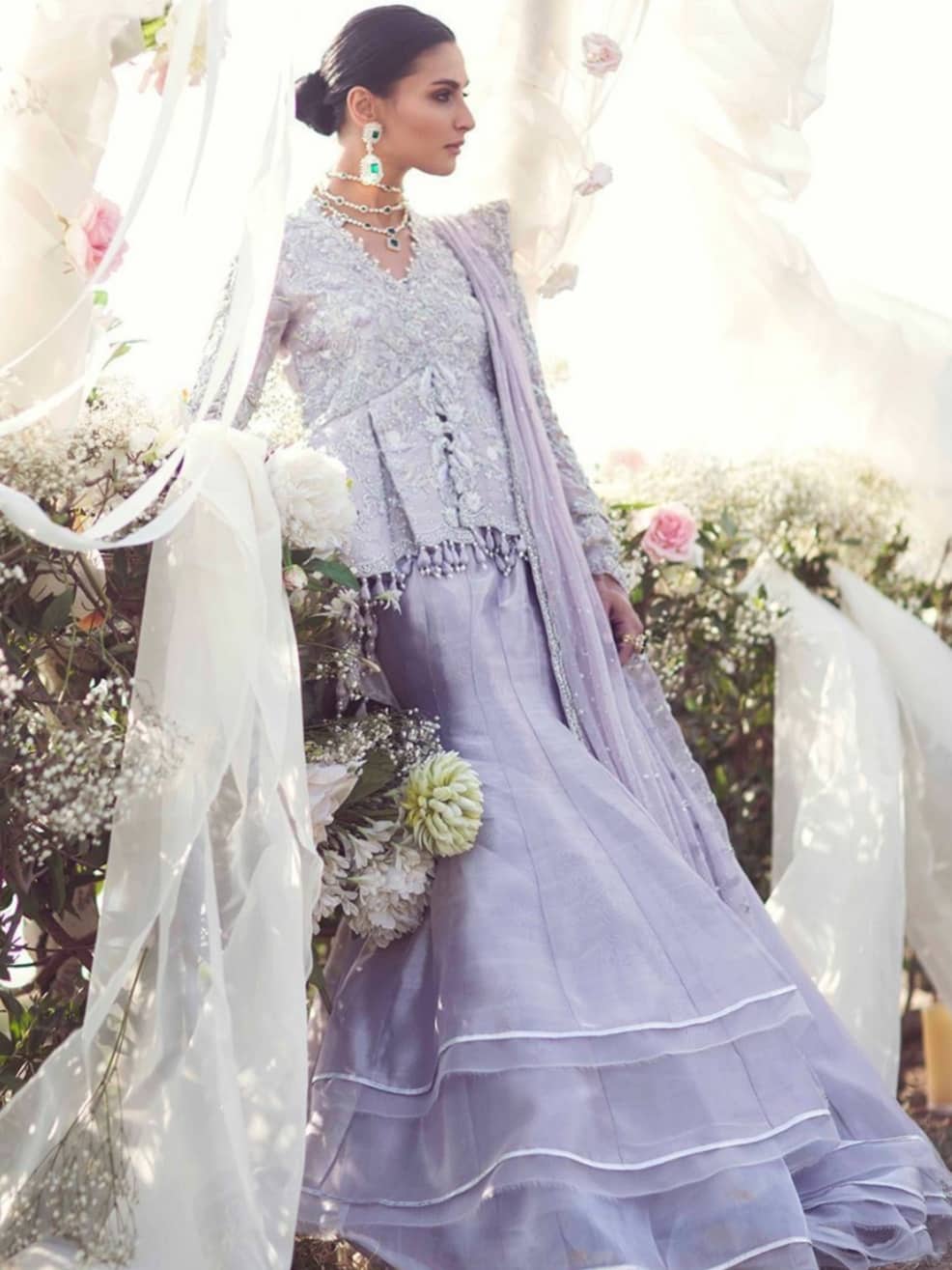 Beautiful Eye catching Indian Lavender lehenga  2
