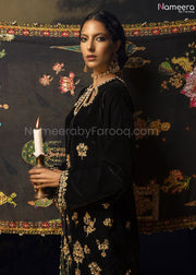 Black Velvet Salwar Kameez for Wedding Party 