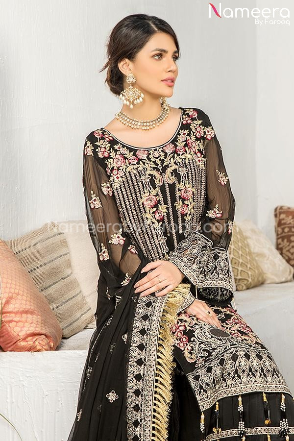 Baroque Pakistani Black Dress Latest Designer Online 2021 Nameera by Farooq Baroque Pakistani Black Dress Latest Designer Online 2021 Nameera by Farooq
