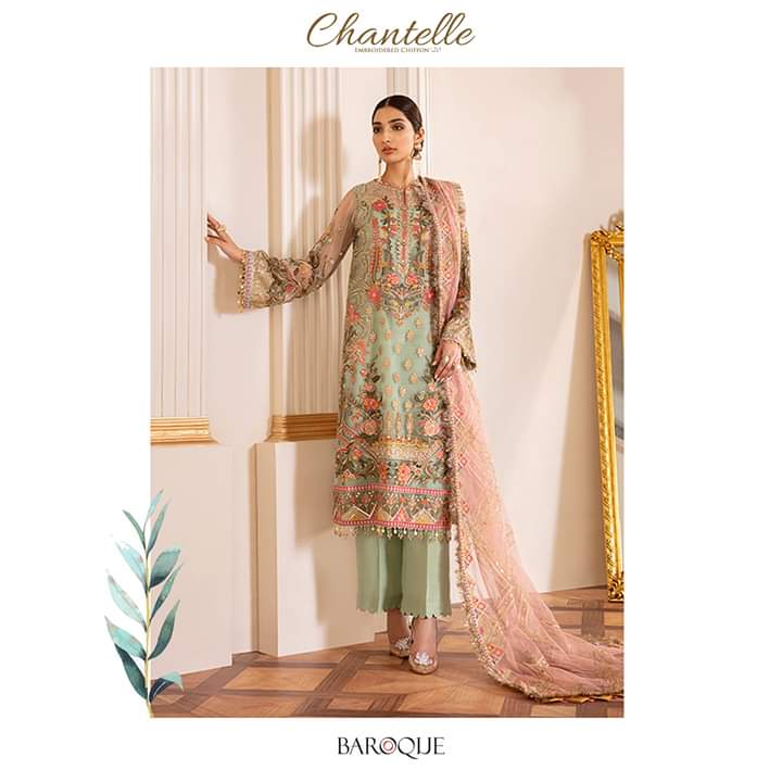 sachin and babi light blue dress Splendid Baroque Embroidered Jacquard Dress in Black main image 1