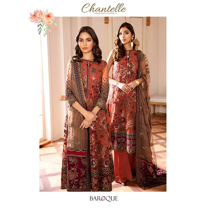 Baroque Eid Outfit in Elegant Design 