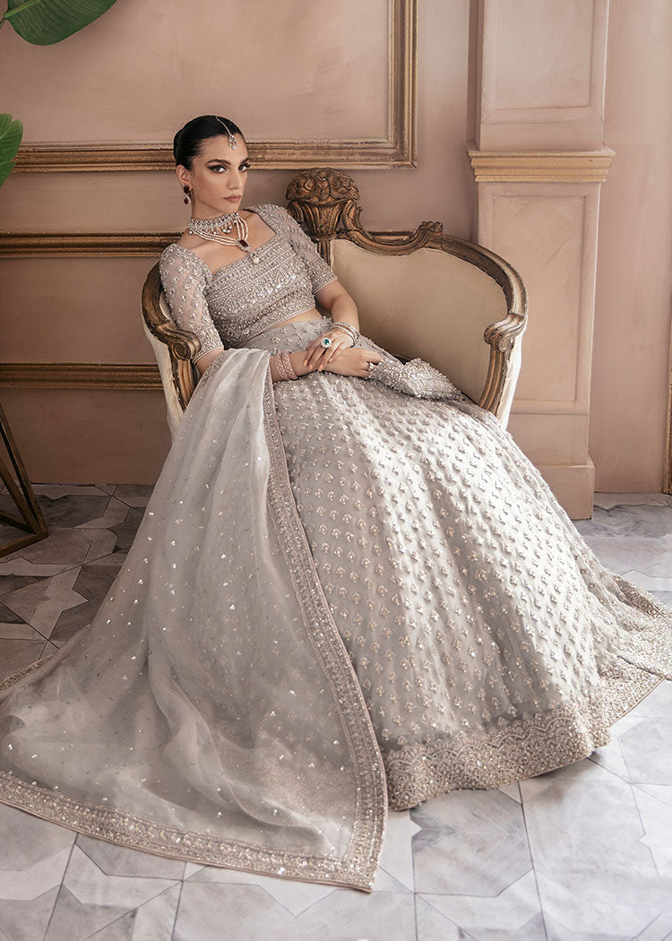 Stunning Grey Bridal Lehenga Choli for Weddings