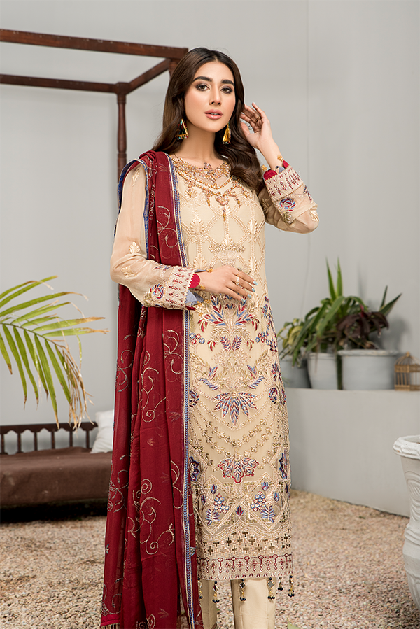 Beautiful Fancy Salwar Kameez in Cream Color 2022