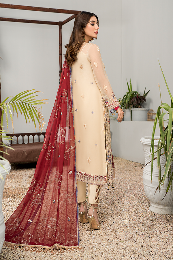 Beautiful Fancy Salwar Kameez in Cream Color Latest