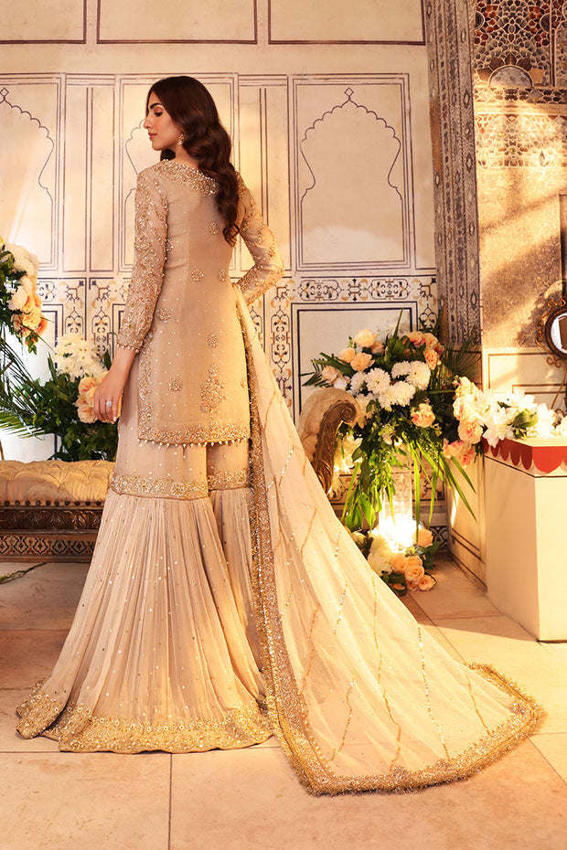 Beautiful Pakistani Bridal Dress in Gharara Kameez Dupatta Style
