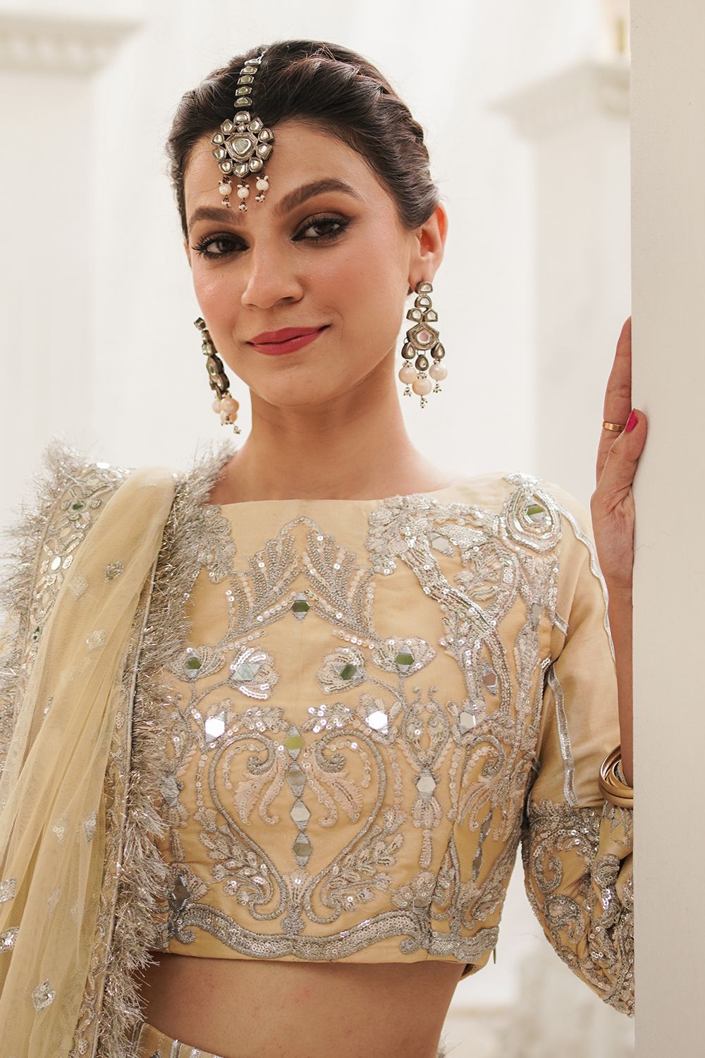 Elegant Lime Yellow Pakistani Bridal Lehenga Choli Set