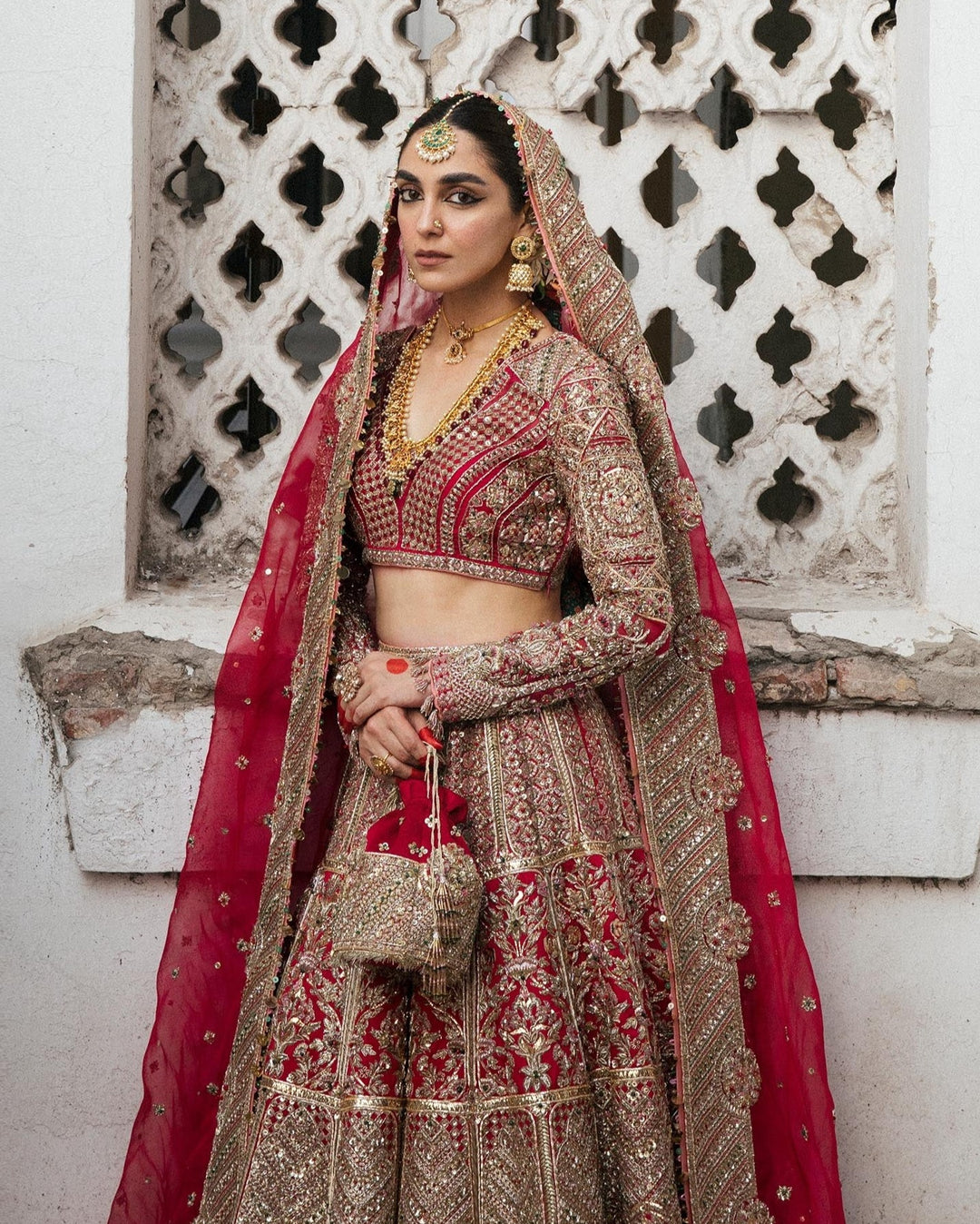 Elegant Red Bridal Lehenga Choli with Dupatta - Premium Quality